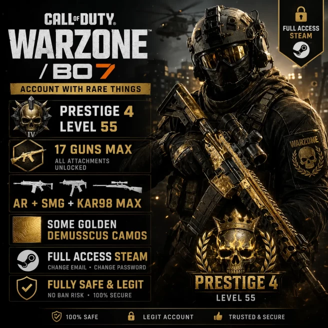 Warzone / BO7 | Prestige 5 |17 Guns Max | WARZONE Gold Rank | Full Access | Instant delivery