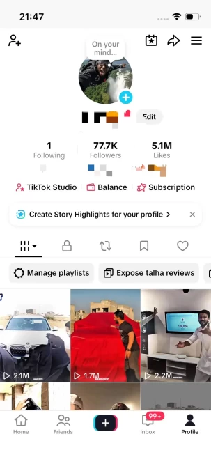Instanly Delivery/Monetized 77K Real Followers+5.1M Real Likes Account/ Creator Rewards Program Activated/ Full Access
