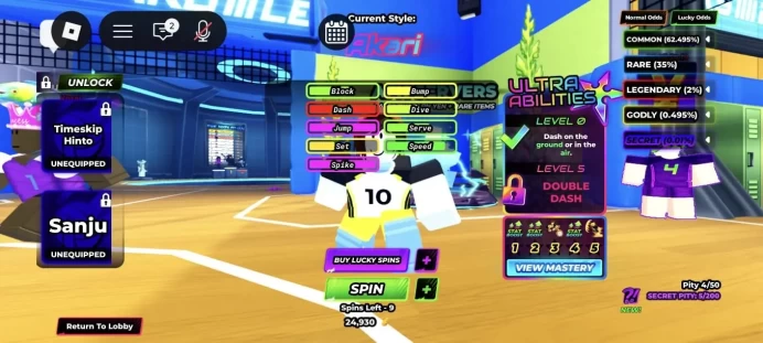 ROBLOX2049//ACCOUNT WITH Akari + TSH + Sanju + Sanju + Curve Spike 21 Level NO EMAIL! 