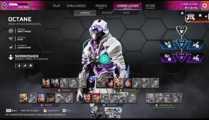 AP505//OCTANE HEIRLOOM 148 lvl 61 legs Ea app + Xbox