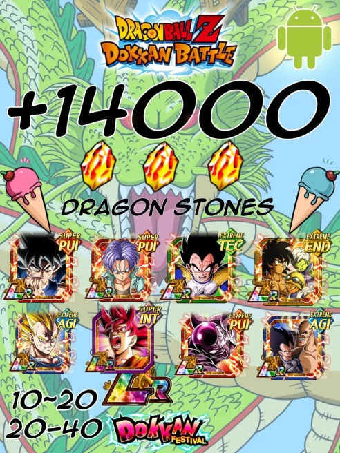 [+14000][PROMOTION LIMITED ]Dragon Ball Z Dokkan Battle GLOBAL [ANDROID] INSTANT DELIVERY  