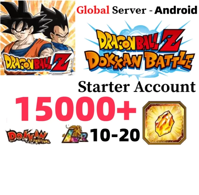 Android[GLOBAL]15000  +10-20LR DRAGON BALL Z DOKKAN BATTLE Farmed Starter Account  A5-01