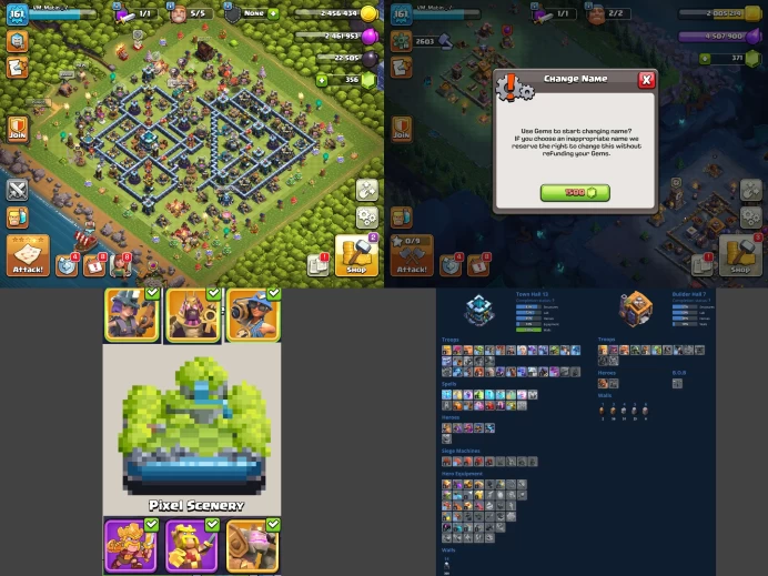 ■TH:13 (+80%) ■Heroes: K53 Q74 P40 W39 C18 ■Skins:7 ■BH:6 ■Full Access ■Instant Delivery ■A6640