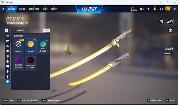 3104 LEGACY COMPETITIVE POINT / 5 Gold Weapons / Full Mail Access / see the picture / Please Read Description / pszze