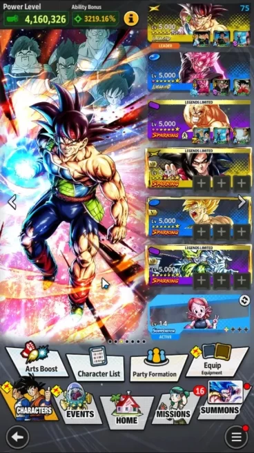 183M Total Power|LV 156|3UL+2LR+28LL|SS Goku,Vegeta,Omega Shenron|Bardock,SSRUS Goku Black|SS Gohan,SS4 Goku,etc|Android|DBL1076