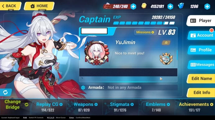 SEA Lv83|Free ZZZ|3 Fullset|Elysia Hi Love Elf4/4,Raiden Mei Xentinel DC4/4,Coralie VB4/4,Carolie Behold3/4,Etc|Take Mail(HI904)