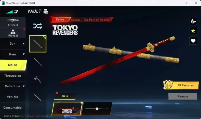ASIA | 1 Collab TR Katana - The Path of Rebirth , Epic Execution - Ground Lock|Change Name Card|More Check SS BS1358B