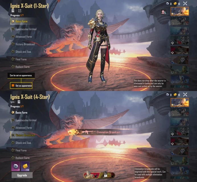 IOS Android - Level 64 - Xsuit Lgnis Lvl 1 - Starlight Gleam Monster Truck Lvl 1 - 5 Guns Kill Message - Helmet Mytich - 1771