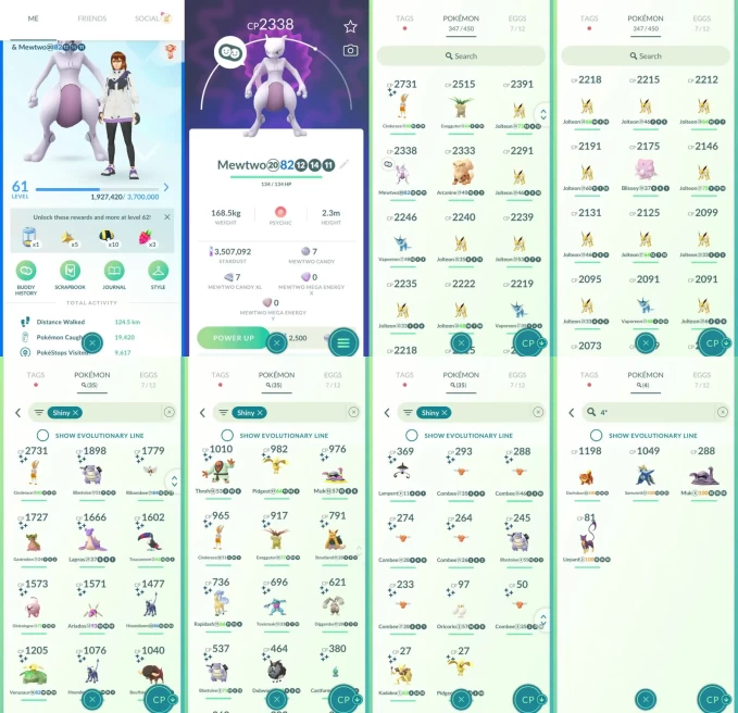 ACm1529 -lv 61 Mystic | x33 2000CP | x1 Legendary | x35 shiny | x4 100IV | Mewtwo | Shiny Cinderace Blastoise Lapras Venusaur | 100IV Samurott