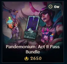 Pandemonium: Act II Pass 2025 Bundle Lol event pass Bundle 2650 Rp legal RP ~ Gifting Service | EUNE|