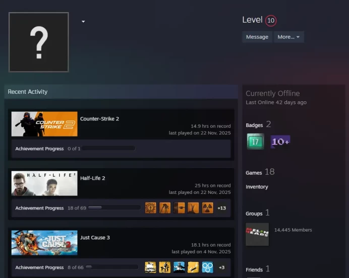 10 Lvl Steam-18Game-CS2 Prime+4Medals(10Y/5Y/Loyalty Badge/Global Offensive Badge)+17 Years of Service Steam