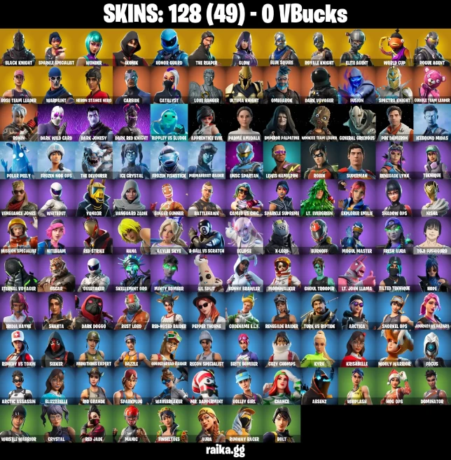 [ALL PLATFORMS] 128 SKINS | WONDER | IKONIK | BLACK KNIGHT | SPARKLE SPECIALIST | MERRY MINT AXE | HONOR GUARD | SCENARIO | GLOW | BLUE SQUIRE
