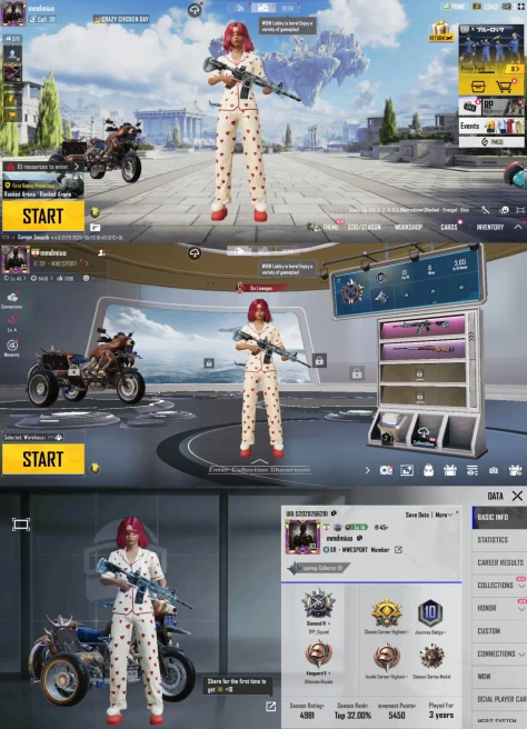 IOS Android - Level 63 - M4 Glacier Lvl 2 - M16 Blood Lvl 1 - 8 Guns Upgrade - Helmet Mytich - 1782