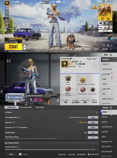 iOS Android - Level 72 - Set The Fool - 21 Upgrade Gun - +6 Kill - Set Rabbit S2 - AWM Valor - 1785