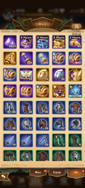 AA53//ACCOUNT WITH 24000 Gems 丨 490 Common Hero Scroll 丨 34 Faction Scroll 丨 10 Heroes 丨Companions Server