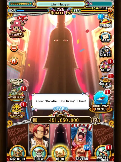 OPTC128: Global - Lv 728 - 451M Bounty -  Big Account End Game  -  Sugo Rage 364/408