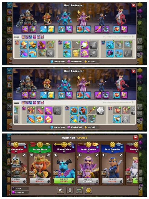 M237【Rare 11 Epic】Th 15 Max▰4 Hero Max▰Clashmas Tree, Dragon Statue Available