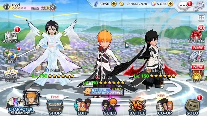 [GLOBAL]53K Orbs|Duo Renewd Ichigo,TYBW25 Yachiru,10th Anniv Rukia,Renewd Byakuya,Aizen,2 Crescnt,Etc|9,8K AccTic|KlabID|BBS2724