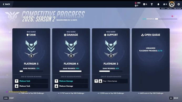 TRIPLE PLATINUM ROLES TANK PLAT DPS PLAT SUP PLAT Overwatch 2 | BATTLENET | EVERY HERO IS UNLOCKED | PHONE VERIFIED WITH FULL ACCESS