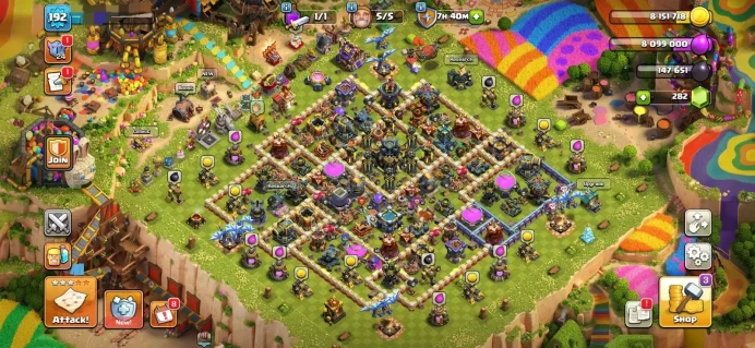 Town hall 17 Xp 192, 5 equipment epic,C6445