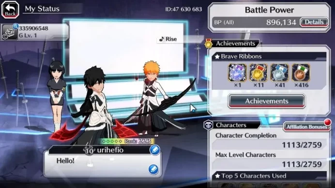 [GLOBAL]50K Orb|2 Renewd Ichigo,TYBW25 Yachiru,Nemu,10th Anniv Rukia,Ichigo,Renewd Byakuya,Aizen,Etc|8,9K AccTic|Klab ID|BBS2726
