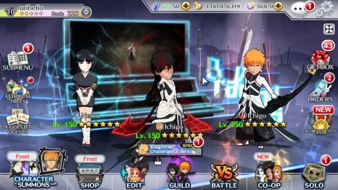[GLOBAL]50K Orb|2 Renewd Ichigo,TYBW25 Yachiru,Nemu,10th Anniv Rukia,Ichigo,Renewd Byakuya,Aizen,Etc|8,9K AccTic|Klab ID|BBS2726