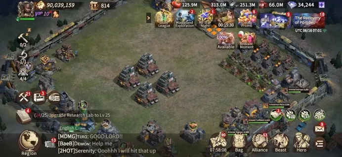 DDS513: All Platform - Account 90M - Vip 10 - 12 Heroes Max Level 60 - BC23 - Fill t5 - 34k gems - 4 skin house