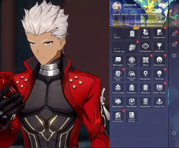 Asia|TL 64|9 Limited|Hyacine,Saber,Cerydra,Hysilens,Acheron,Sparkle,Ruan Mei,Archer,Dante|Female MC|Take Mail|Check SS(HSR7583)
