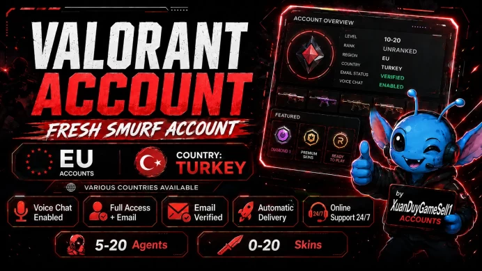 [EU] Turkey Valorant Account | Voice Chat Enabled | Fresh Level 10–20 | Cheap VP Region | Instant Delivery #26