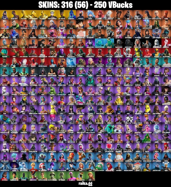 316 skins | Glow | Travis Scott | Gold Midas | Gold Meowscles | Gold Brutus | Naruto Uzumaki | Mat Master | Andromeda | Catalyst | Nezumi | 250
