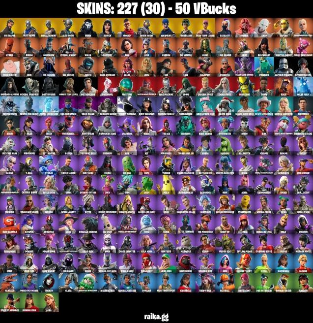 227 skins | OG STW | The Reaper | Blue Squire | Royale Knight | Elite Agent | Grind | Clutch | Prodigy | Rogue Agent | Trailblazer | Catalyst | 