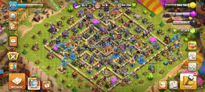 Town hall 18 Xp 235, 16 equipment epic,17300 gems, C6454
