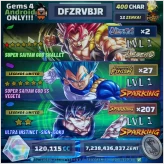 VIP Android DBL - 400 Chars, 2 Ultra, 207 SP, 120115 CC, 27 LF, 12 ZK... ! AGG03480
