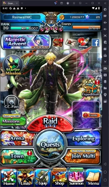Global | Rank 39 | 29 True Weapons | 5 units Lv120, 3 units Lv90 | 1.2M Gold, 741 L Potions | Detail Check SS GS338B