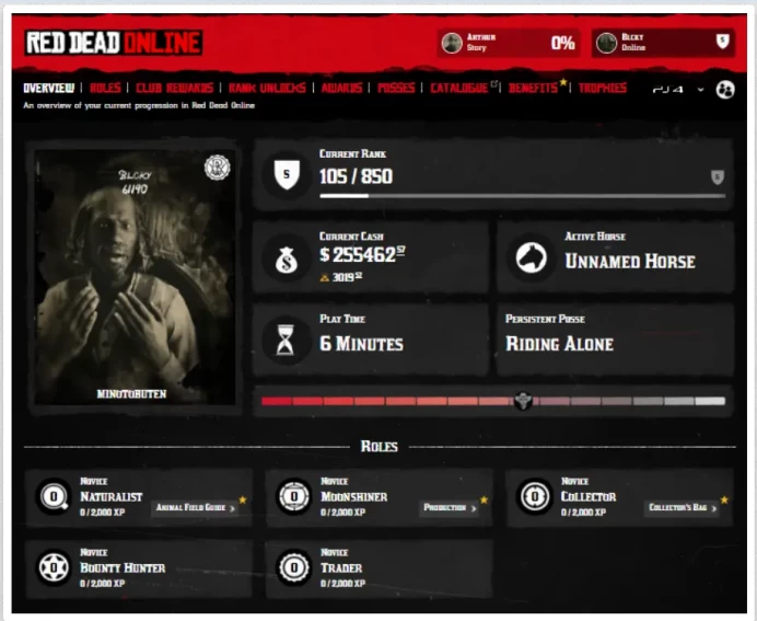 PS4 | PS5 | 3019 Gold Bars | 255462 Cash | Level 5 | Full Access | Instant Delivery | RDR14