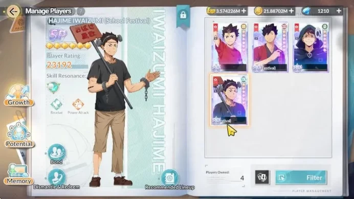 SEA Lvl 59|4 SP [(Iwaizumi,Oikawa,Kuroo)+Memo,Nishinoya]|3 UR [Ushijima,Sakusa,Oikawa]+Memo|14 SSR|Log Google|Check SS|HFH1051