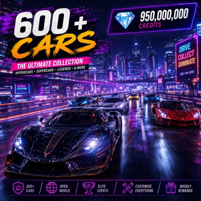 [PC/XBOX] ◆ 600 Cars ◆ 950 Million Credits ◆ Wheelspins ◆ Super Wheelspins ◆ Instant Delivery ◆ 24/7 Support ◆ #ARX173