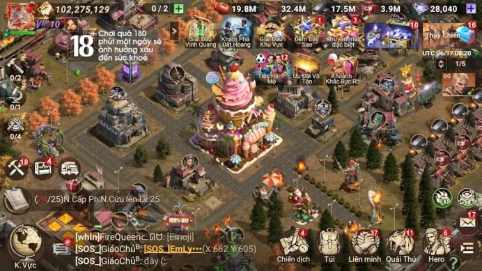 DDS514: All Platform - Account 102M - Vip 10 - 16 Heroes Max Level 60 - BC20 - Fill t5 - 28k gems - 1 skin house