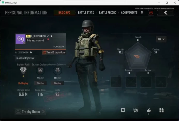 Mobile | Lvl 30 | SV 6.6M | CV 3.4M | Decree LR-AR1 | Decree VSS | Ceremonial M249 | Ceremonial Groza Suit : Royal Guard AB029B