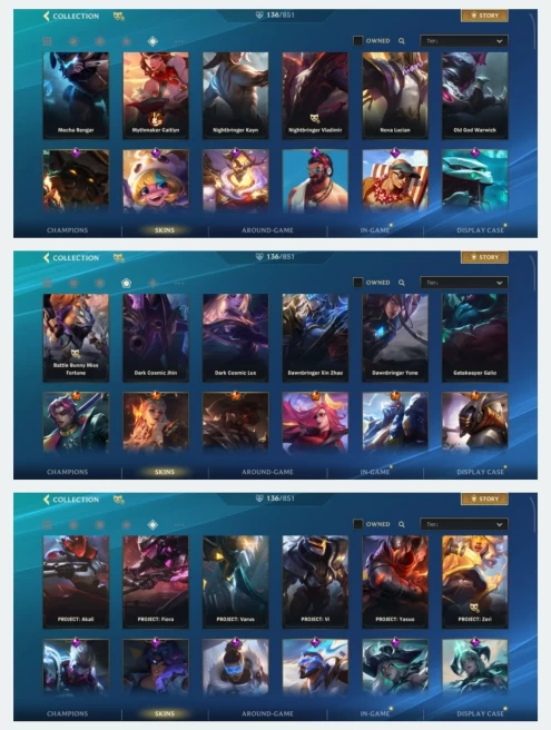 1817 - IOS Android - EU - Level 276 - 138 Champion - 136 Skin - Mythic 2 - Legendary 16 - Epic 74