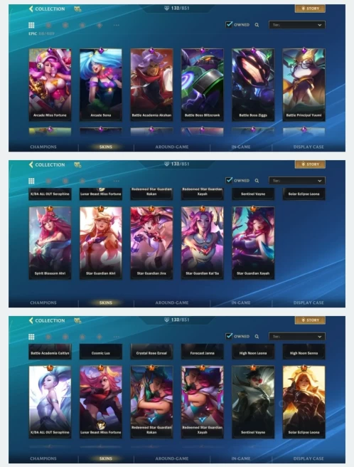 1818 - IOS Android - EU - Level 255 - 138 Champion - 132 Skin - 3 Mythic - 17 Legendary - 74 Epic