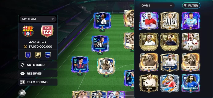 FFM43//ACCOUNT WITH 67 Billion coins cash | 122 ovr | ios & Android