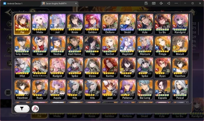 Global|Full EX7 (Fai,Melia,Juri,Rosie,Gelidus)|13 TC6 Dellons,Skuld,Kyle,Lu Bu, Etc|1 LegCost|46K Ruby|LogNetmarble|7KR027B
