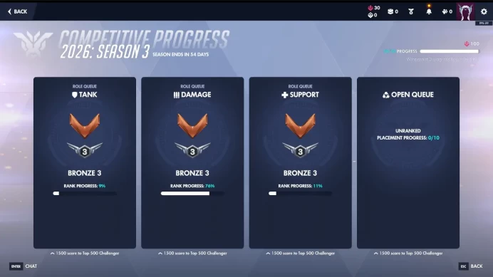 2026: S3 Ranked Account ◈ Predicted Triple Bronze All Roles Account ◈ 20 Wins Done ◈ SMS Verified ◈ Full Access With Original Mail ◈ 24/7