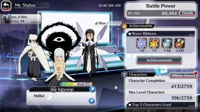 [GLOBAL]20K Orbs+Fresh All Story|Lv200(Renewd Byakuya,Aizen,TYBW24 Byakuya),Retsu Brave,TYBW24 Sajin,Etc|CE ON|Klab ID|BBS2728