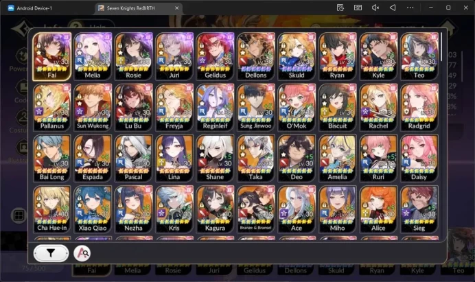 Global|Full EX7(Fai TC1,Melia TC1,Rosie TC1,Juri,Gelidus)|26 TC6 Dellons,Skuld,Ryan,Kyle Etc|7k Ruby|2 LegCost|Netmarble|7KR029B