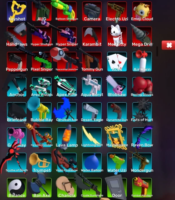 (ROBLOXRIVALS) ROBLOX2269//ACCOUNT WITH KEYSHOT/14 PRIME WEAPONS/15 LEGENDARY SKINS/38 NORMAL SKINS/69 LVL/43 WEAPONS