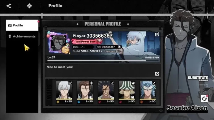 NuverseSEA|LV 67|10 SSR [Gin,AizenB1,Kenpachi,UrahB1,Grimjow,YoruB2,Tosen,Byakuya,IkkakuB1,Toshiro]+Stamp|10 Sign|Google|BSR1219