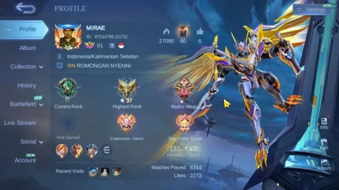 Hero 133|Skin 338|Recall TLPH|Legend Saber,KOF (Aurora,Karina),Seiya(Valir,Chou),Lbox(Karina,Chou,Kaja,Selena,Lunox)|(MLBB2285)