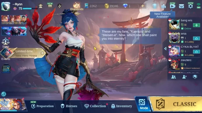 Hero 120|Skin 273|High Glory 54|Prime Claude,KOF Karina,Sanrio Floryn,Annual Haya,Lbox Freya,Lborn Granger,Etc|CheckSS(MLBB2286)